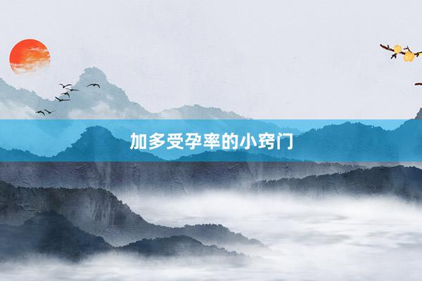 加多受孕率的小窍门